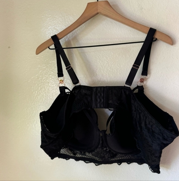 ❄️❄️ NWOT ASOS CURVE 48DDD Figleaves Curvy Black Amore Padded Midi Balcony Bra - Picture 5 of 7